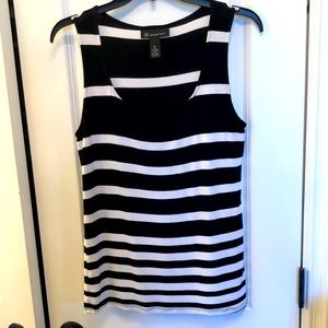 INC Black and white striped tank